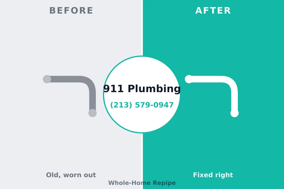 Before and after: plumbing company Boston Heights, OH